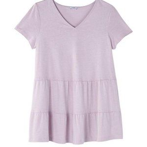 Tiered Short Sleeve Top Large New